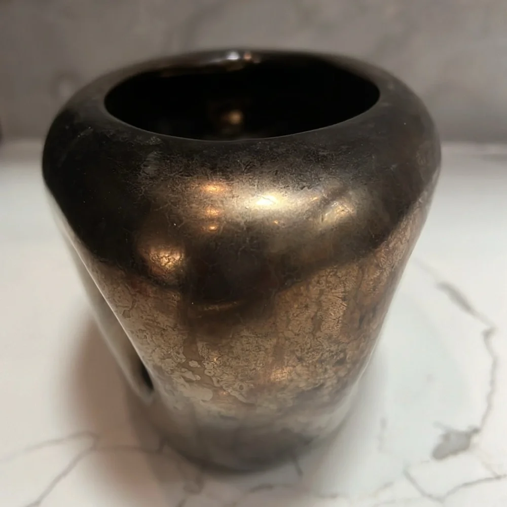 Vintage Haeger Bronze Glazed Abstract Modern Vase